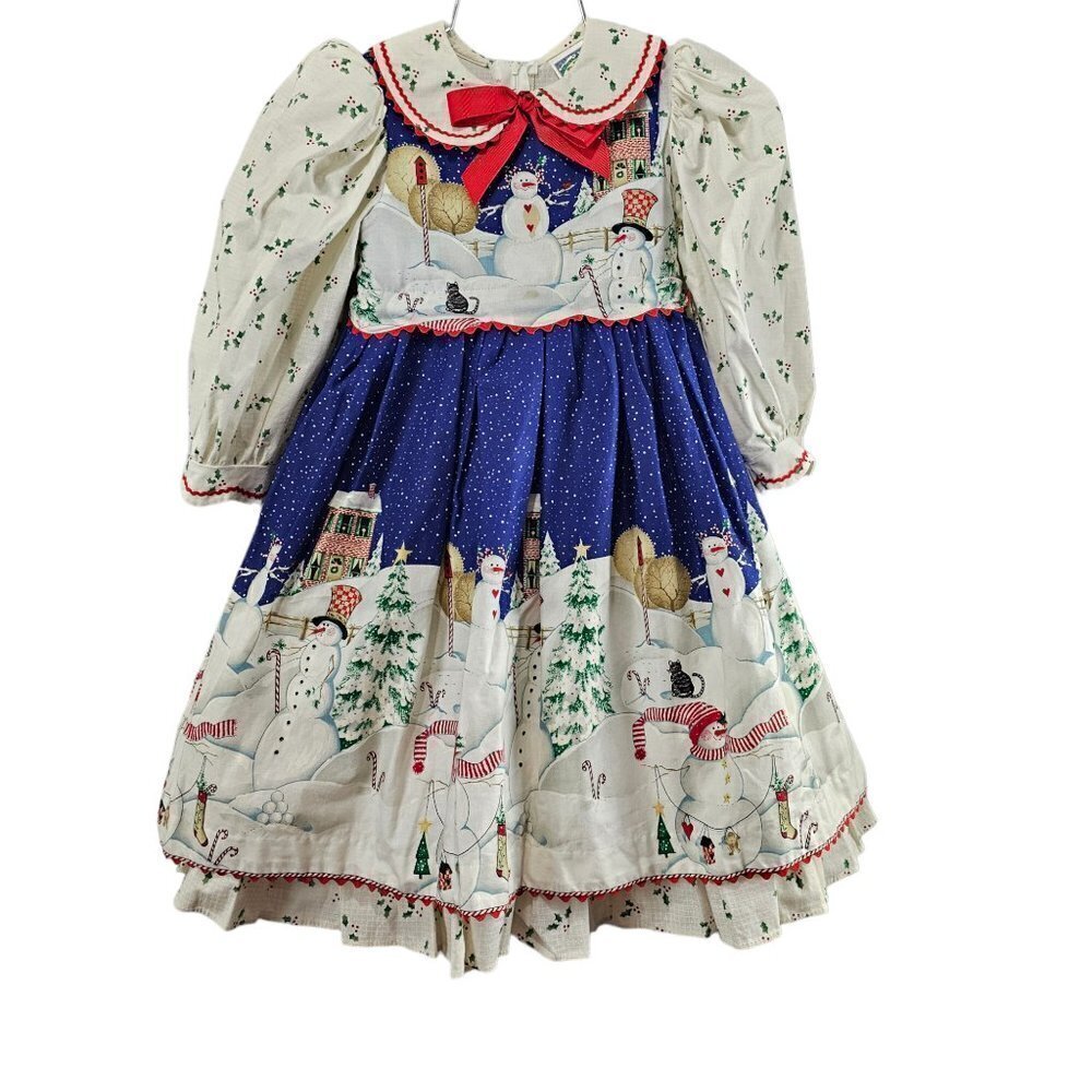 Daisy Kingdom Peppermint Hill Vintage Snowman Christmas Dress Deluxe 2pc